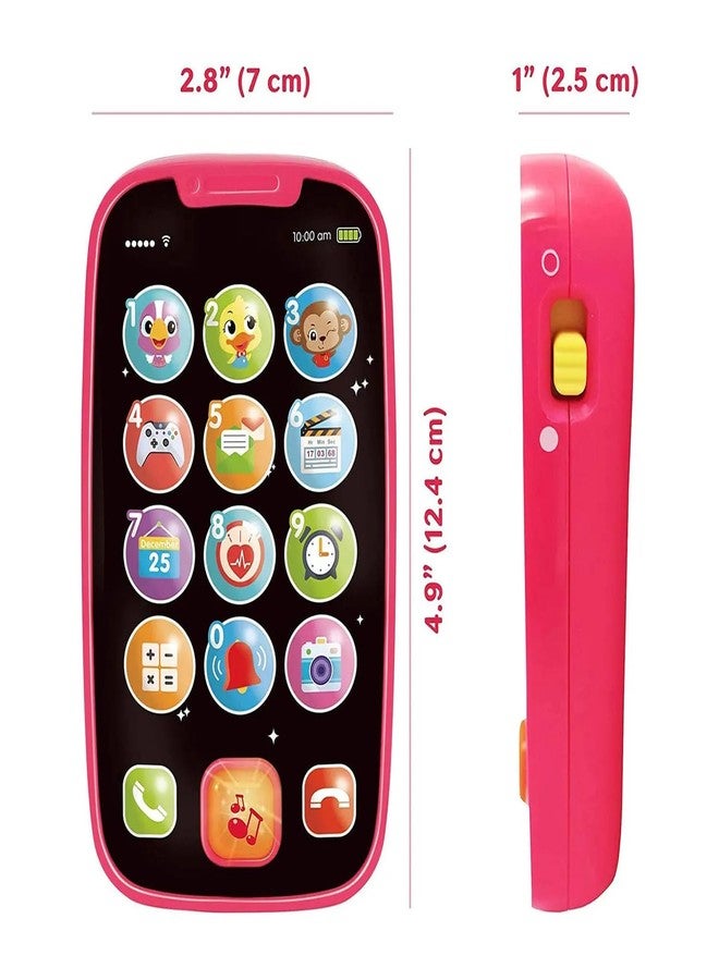 KITMEER Baby Phone Toys for 1 Year Old Boy Girl, My First Learning Play Phone for Kid, Musical Light up Phone Toys 12 18 24 Month, Toys for 1,2 Year Old Boys Girls Multicolour (Pink) - Image 5